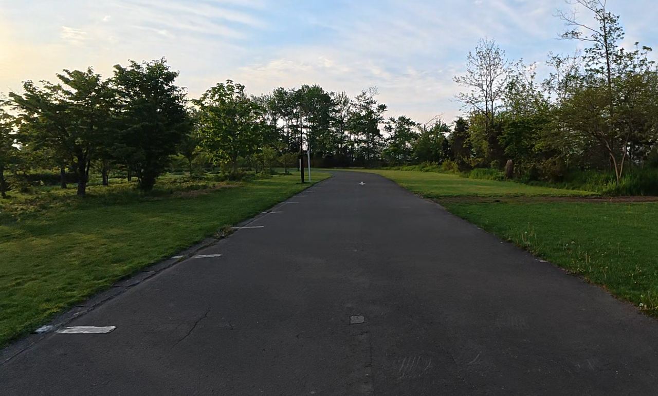 川下公園ランニングコースの春の風景