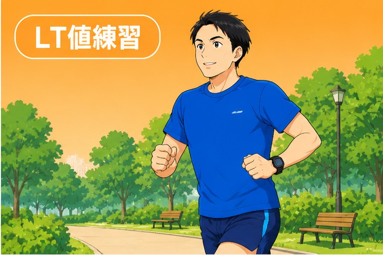 LT値練習 テンポ走 イラスト
