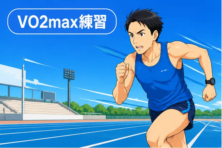 VO2max練習 インターバル走 イラスト