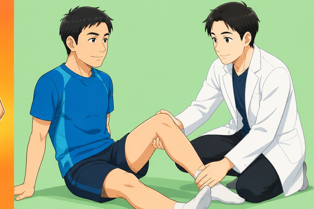 棚障害 病院でリハビリ イラスト