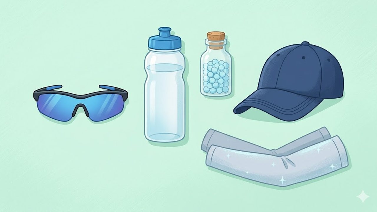 夏ランの便利アイテムのイラスト