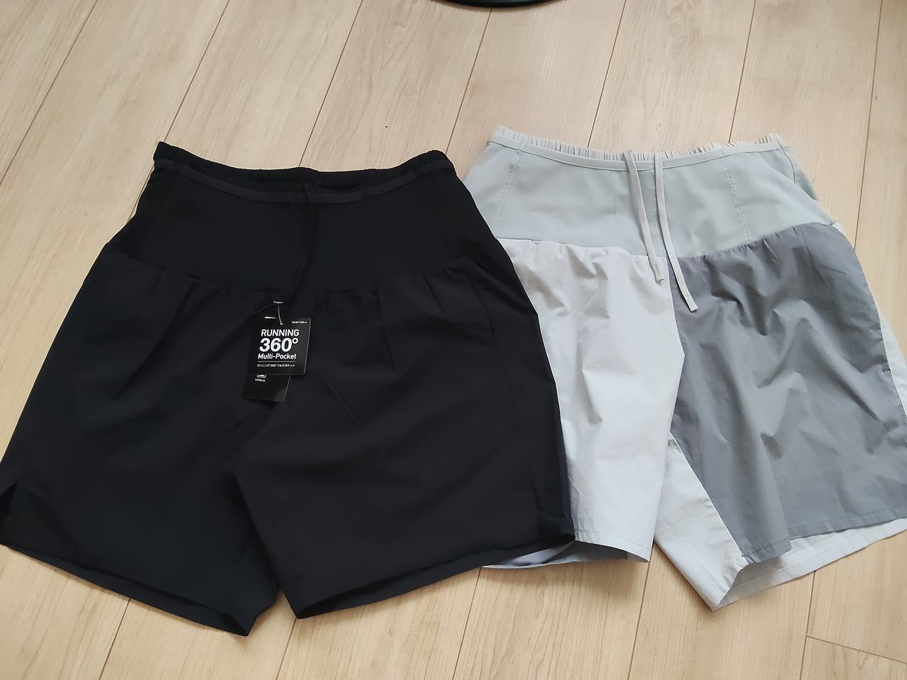 TIGORAのランニングパンツ2本(黒とグレー)