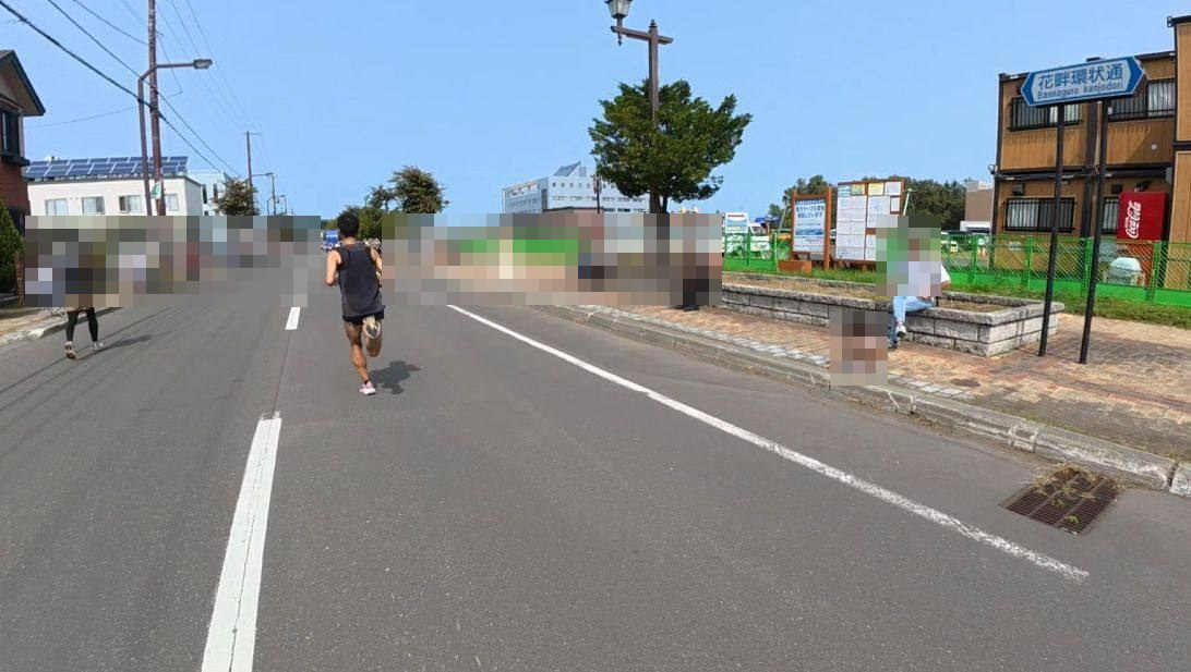 石狩サーモンマラソンのゴール手前