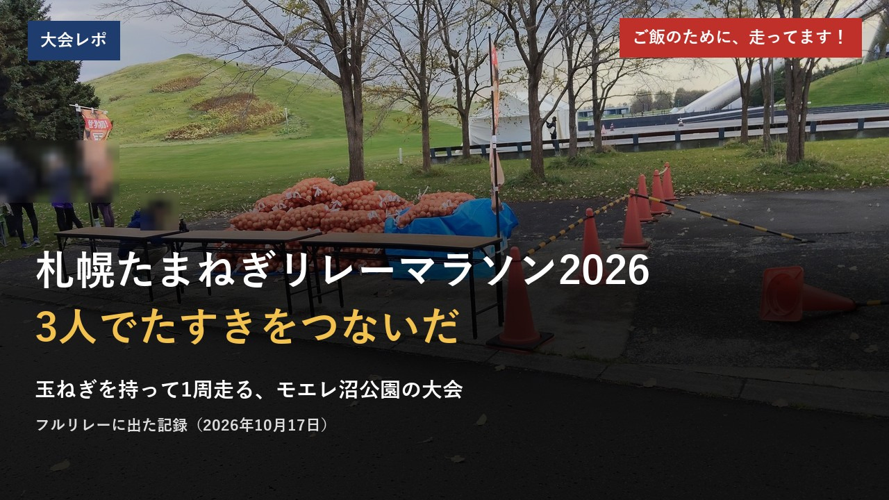 札幌たまねぎリレーマラソン2026の参加レポ。モエレ沼公園でたすきをつないだ